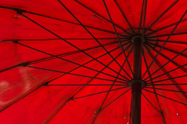 stock image Old red umbrella in the Thailand rustic market