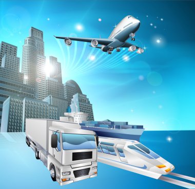 Logistics city concept clipart