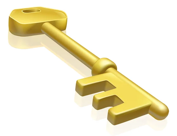 Latão ou ouro ilustração chave —  Vetores de Stock