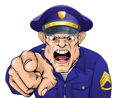 Angry policeman clipart