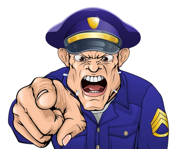 Polícia zangado — Vetor de Stock