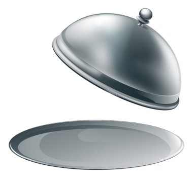 Open silver platter clipart