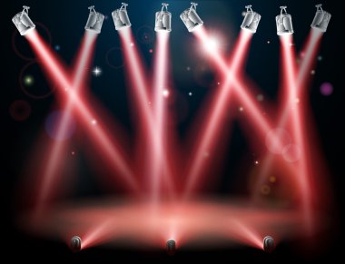 Red spotlights background clipart