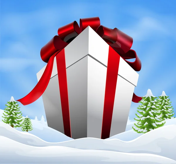 Giant Christmas Gift — Stock Vector