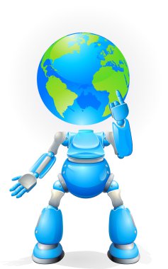 Globe head robot concept clipart