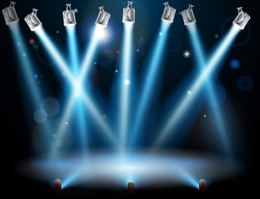 Blue spotlights background clipart