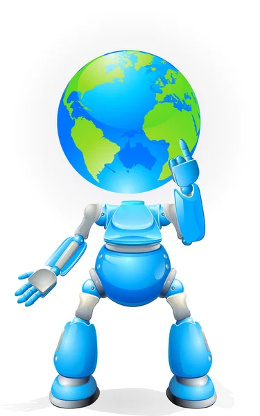 世界ヘッド ロボットのコンセプト — ストックベクタ