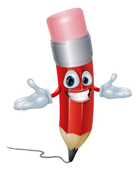 Bleistift-Cartoonfigur — Stockvektor