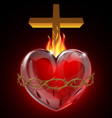 Illustration of the Sacred Heart clipart