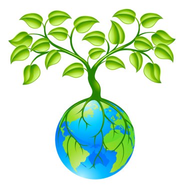 Planet earth globe with three concept clipart