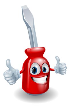 Screwdriver mascot character clipart