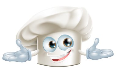 Happy white chefs hat cartoon man clipart