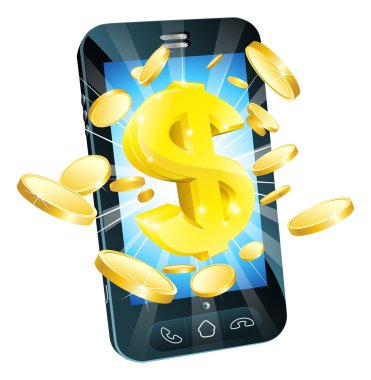 Dollar money phone concept clipart