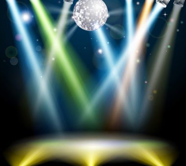 Disco ball dance floor clipart