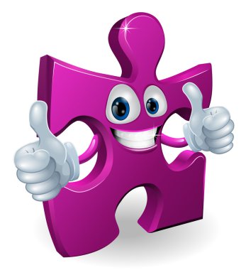 Jigsaw piece cartooon man clipart