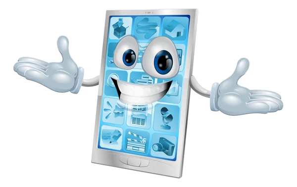 Spokojený úsměv stříbrných a modrých telefon — Stockový vektor