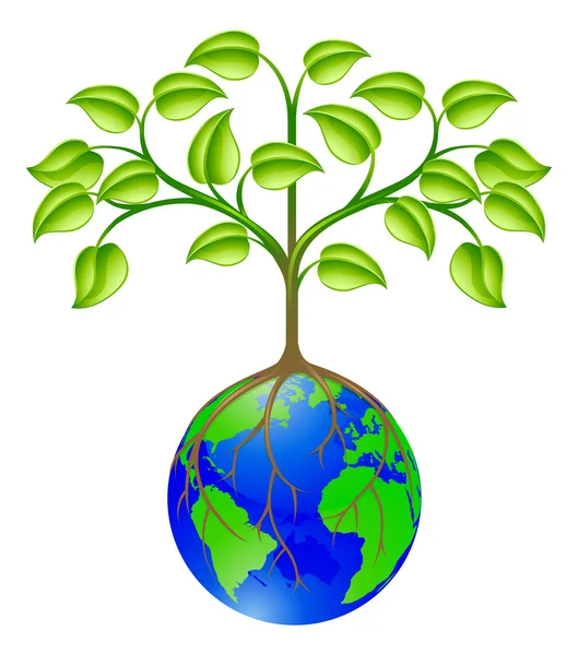 Árbol globo mundial — Vector de stock