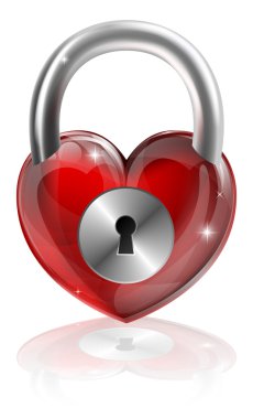 Locked heart concept clipart