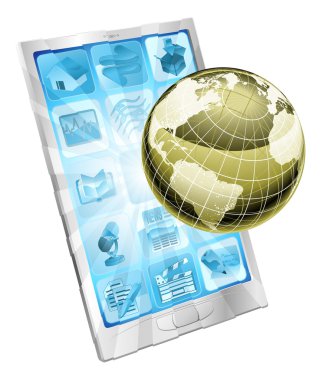 Mobile Phone Globe Concept clipart