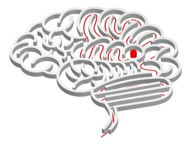 Brain maze concept clipart