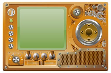 Steampunk grunge media player clipart