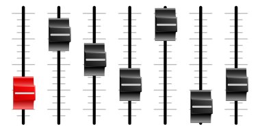 Sound or video control board Sliders or faders clipart