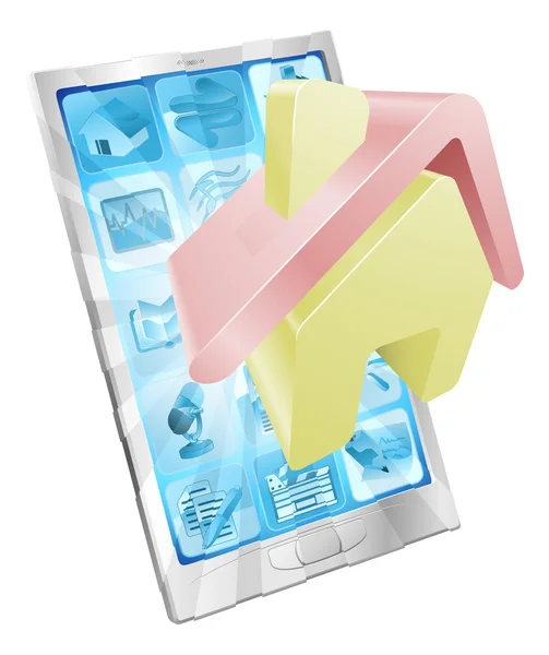 Home icon phone app concept — Stock Vector