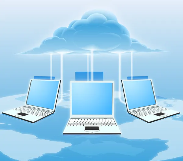 Concetto di cloud computing — Vettoriale Stock