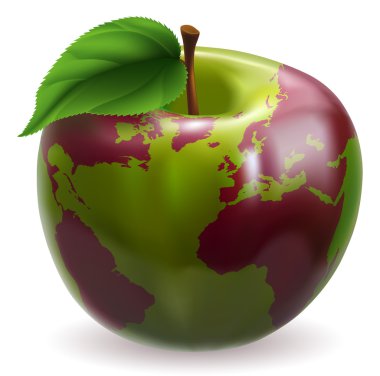 Apple world globe clipart