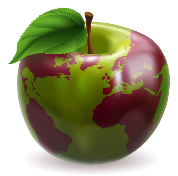 Apple world globe — Stock Vector