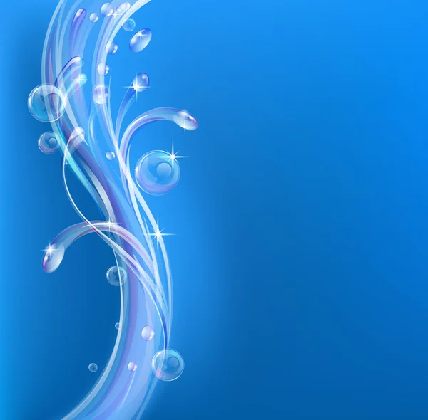 Fond d'eau bleu dynamique — Image vectorielle