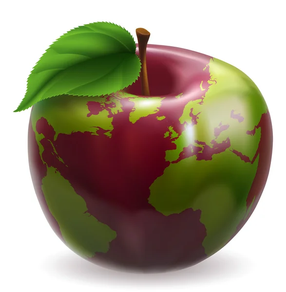 Globe apple koncept ilustrace — Stockový vektor