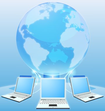 Computer network world concept clipart