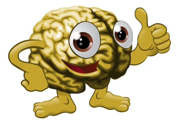 뇌 만화 캐릭터 그림 — 스톡 벡터