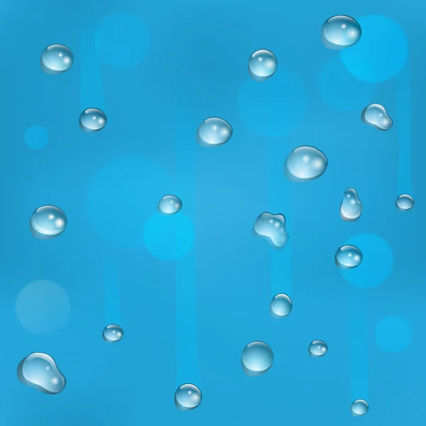 Seamless tiling water drops on glass background — Stock Vector