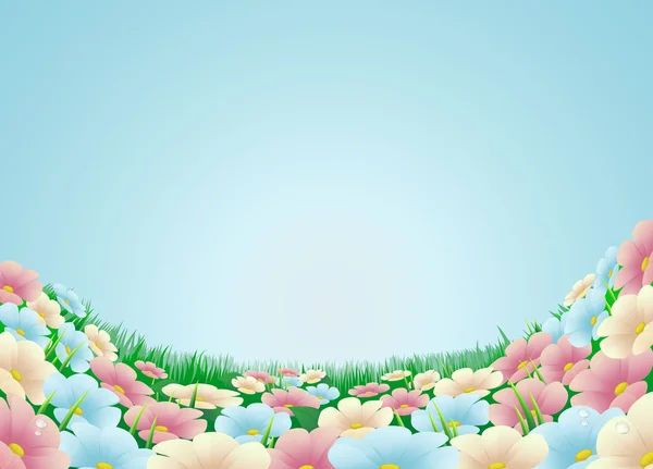 Illustration de prairie de fleurs — Image vectorielle