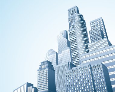 Financial distrait urban city scape clipart