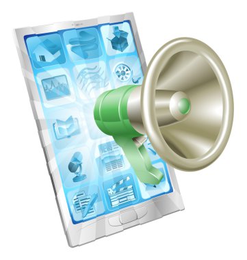 Megaphone icon phone concept clipart