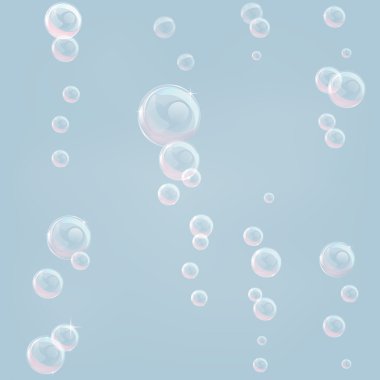 Floating bubbles seamless tiling background clipart