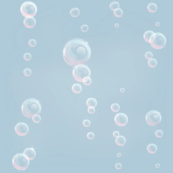 Floating bubbles seamless tiling background — Stock Vector
