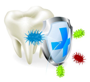 Tooth and shield concept clipart