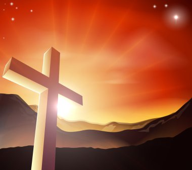Easter cross concept clipart