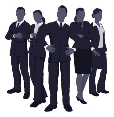 Young dynamic business team clipart