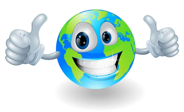 Mascotte Globe Earth avec les pouces levés — Image vectorielle