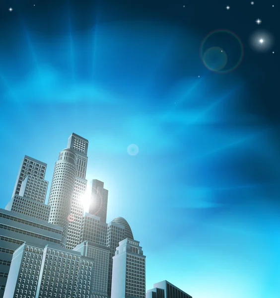 Blå corporate stadsbild — Stock vektor