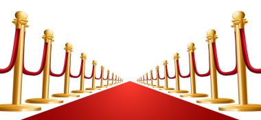 Velvet rope and red carpet illustration clipart