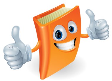 Thumbs up book cartoon character clipart