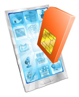 Phone SIM card icon concept clipart