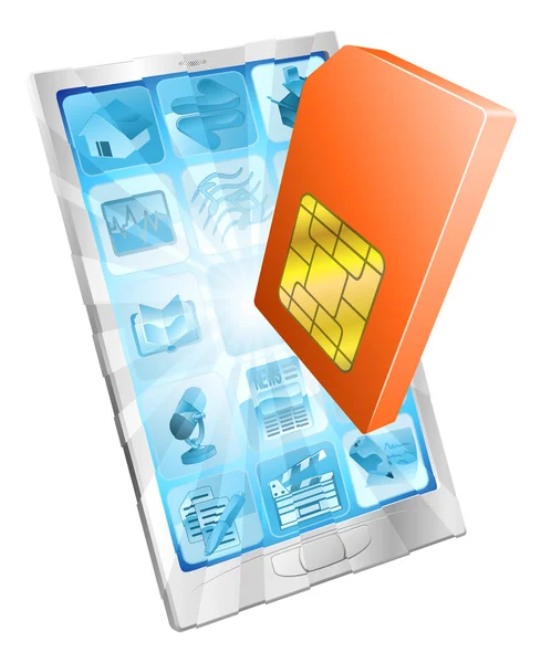 Concept d'icône de carte SIM de téléphone — Image vectorielle