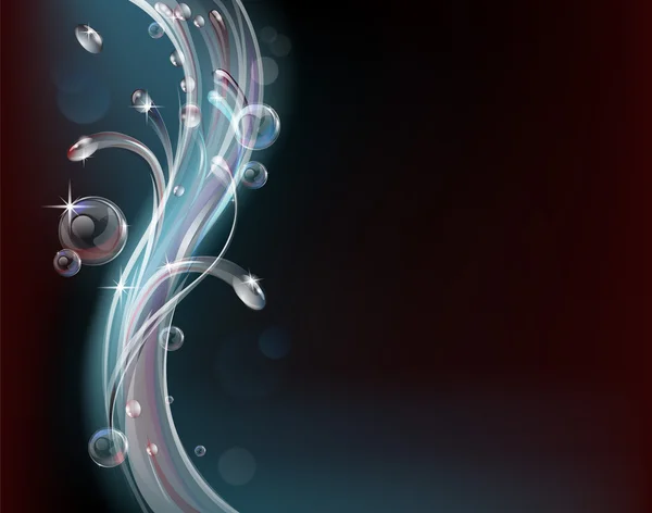 Eau abstraite et fond de bulles — Image vectorielle